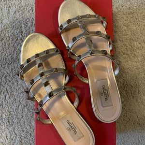 Valentino Rockstud Slide Sandal
